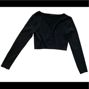 Brandy Melville Black Cropped Cardigan {size: small}
